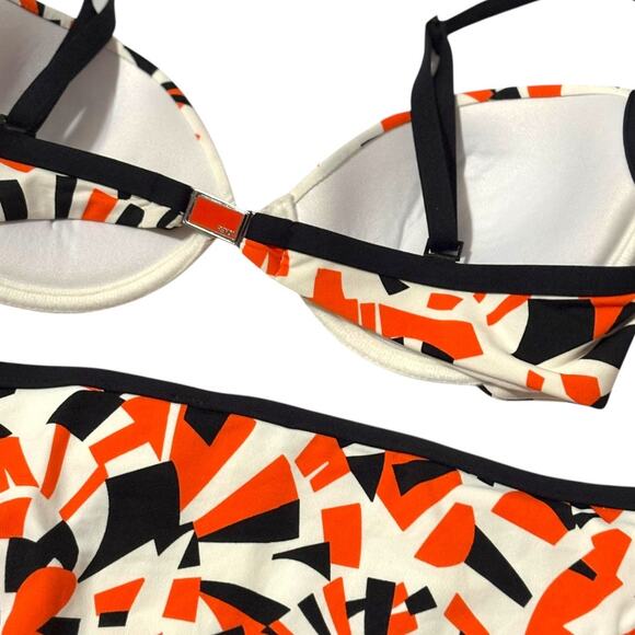 NWT Fendi Bikini - US Size 8 - Black/White/Orange Bold Abstract Geometric - Picture 15 of 16